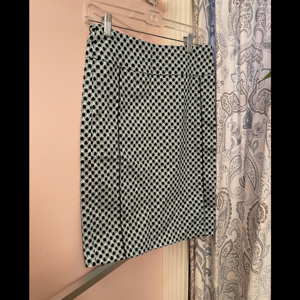 Black and teal pencil skirt